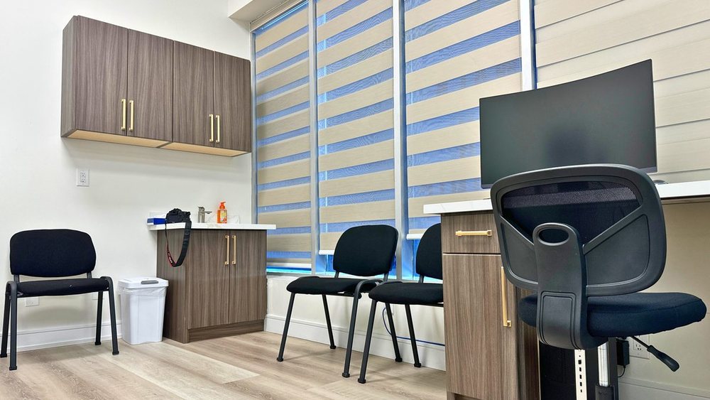 An examination room at Albion Health Medical Centre in Etobicoke
